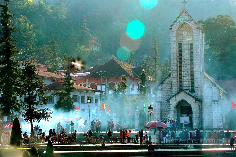 Sapa mountain landscape in Northern Vietnam
